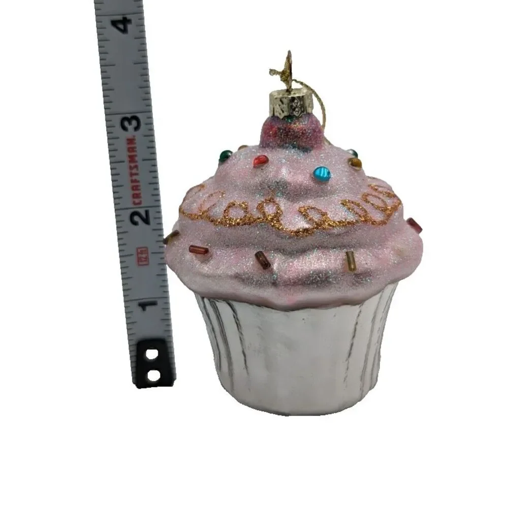 Cupcake Ornament Bubble Gum Pink  Candy‎ Sprinkles, Christmas Tree